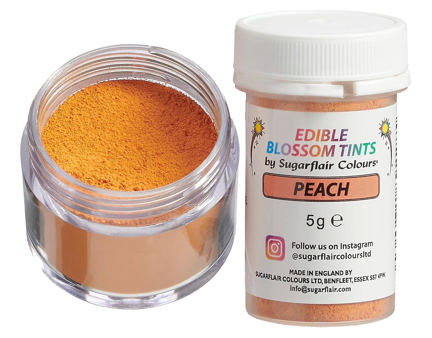 Sugarflair Blossom Tint Dust Peach Food Coloring Powder - Colorante alimentario en polvo para decoración de pasteles, fondant, glaseado, chocolate, crema de mantequilla, macarrones y más - 5G