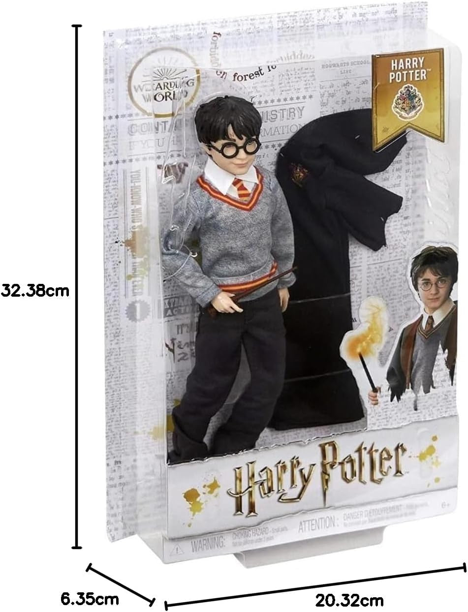 Mattel Harry Potter - Muñeco coleccionable (Aprox. 26 cm) con uniforme de Hogwarts, bata de Gryffindor y varita, juguete a partir de 6 años FYM50 Figuras de acción Naty Shop