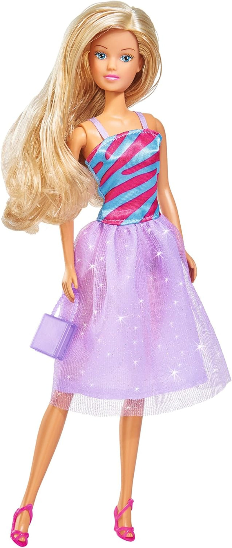 Simba 105733092 - Muñeca Steffi Love Fashion Deluxe con vestido de noche con ocho vestidos adicionales y accesorios a juego, 23 piezas, 29 cm, edades 3+