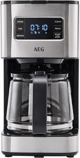 Cafetera espresso AEG Deli 5, 1,5 l, temporizador programable, función mantener caliente, parada de seguridad, indicador de nivel de agua, dosificación óptima, función antigoteo, acero inoxidable, CM5-1-6ST
