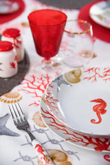 Servicio de mesa Excelsa Coral, 18 piezas, porcelana, rojo