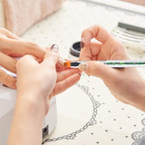 Juego de 6 pinsel para uñas, doble punta Nageldesign Pinsel, juego de pinsel acrílico para decoración de uñas, herramienta de punteado para decoración de uñas DIY (mit 1 Schwammbürste)