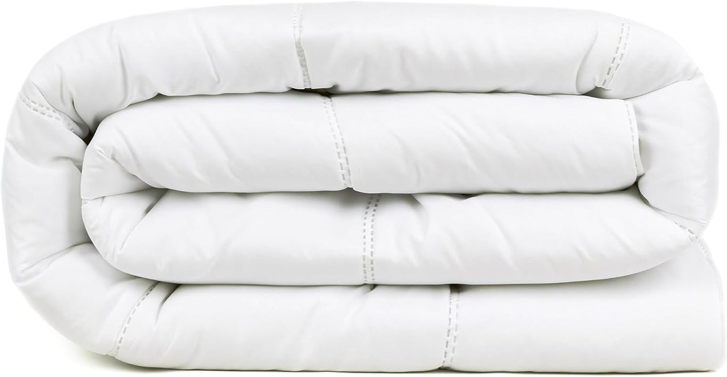 Edredón TRAMAS+ 200 Gr/M² para camas de fibras huecas siliconadas - 150X220 Cm - Certificado Oeko Tex - Blanco, suave, cálido, minimalista - Cama 90 Cm Edredones y edredones Naty Shop 180X220 Cm