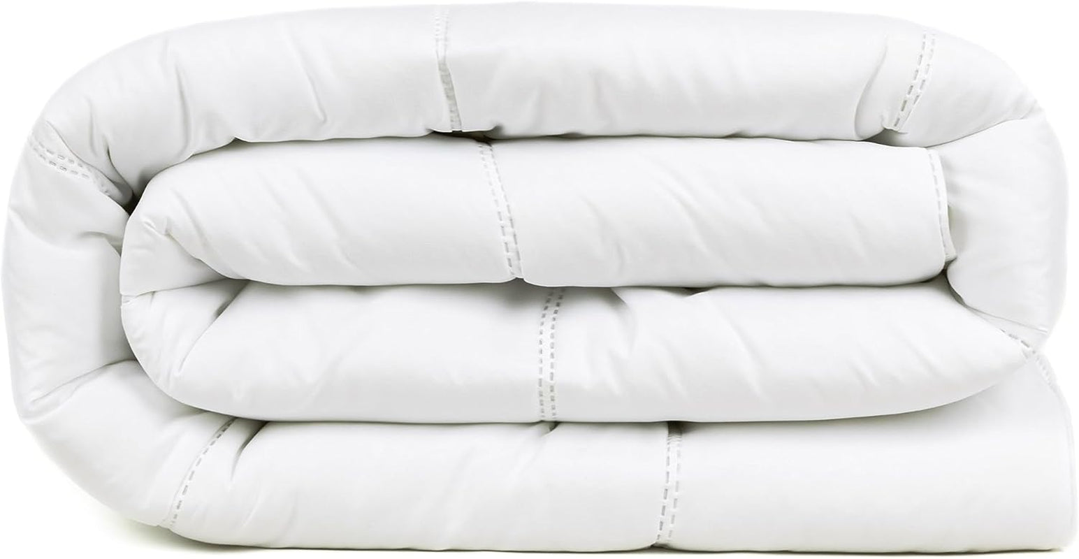 Edredón TRAMAS+ 200 Gr/M² para camas de fibras huecas siliconadas - 150X220 Cm - Certificado Oeko Tex - Blanco, suave, cálido, minimalista - Cama 90 Cm Edredones y edredones Naty Shop 180X220 Cm