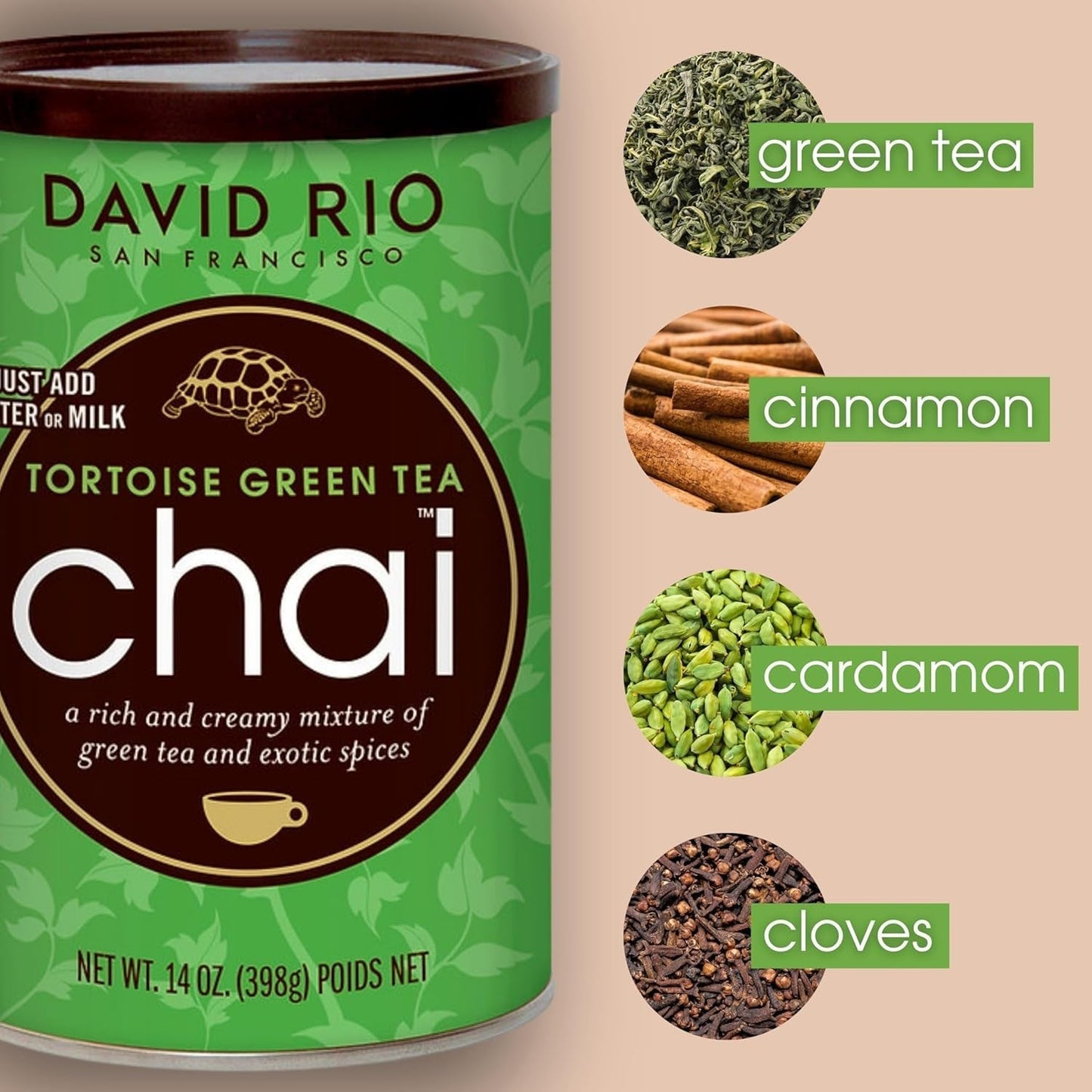 David Rio - Chai verde tortuga, caja (1 x 398 g)