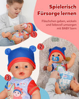 BABY Born Jonas - muñeco bebé 43 cm - 10 funciones incluidos accesorios y colchón - Funciona completamente sin pilas - Apto para niños a partir de 3 años