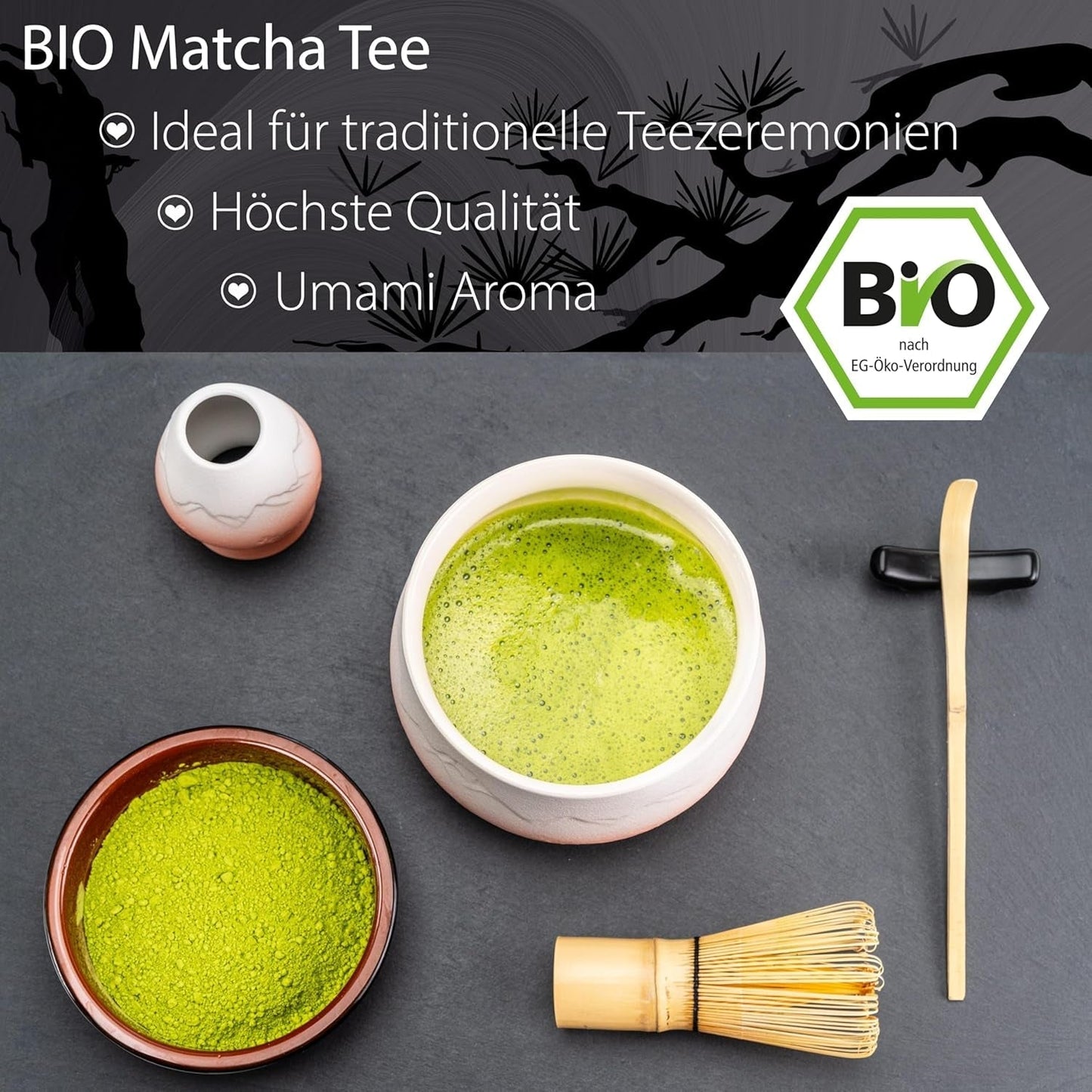 Matcha Ceremonial calidad BIO 100G té verde Té verde 100% ecológico Matcha en polvo