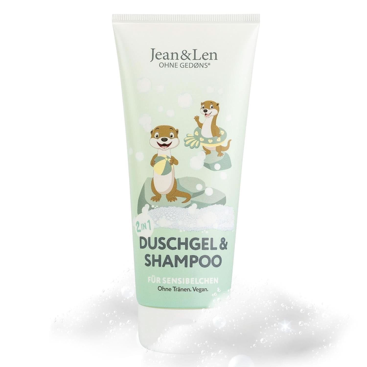 Jean & Len 2 en 1, Gel de ducha y champú para niños sensibles, 200 ml Ducha y baño Naty Shop