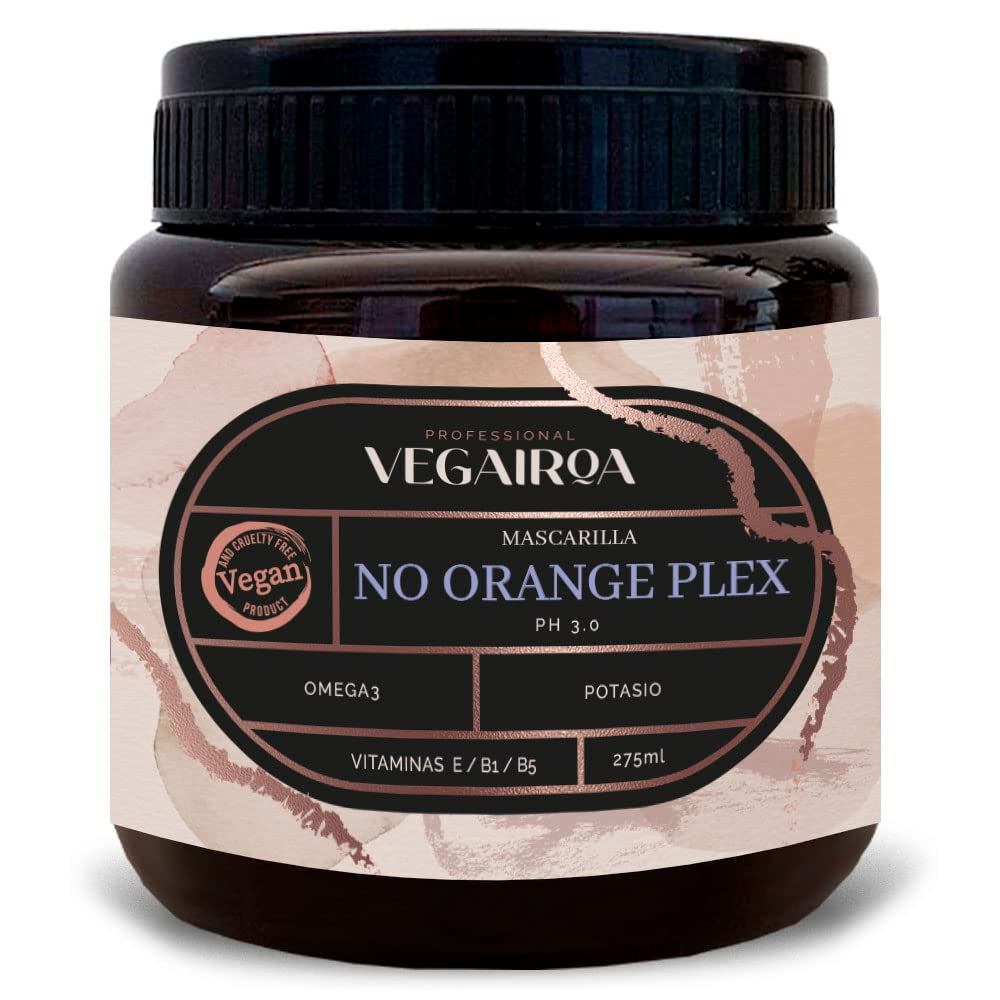 VEGAIROA - No Orange Plex Mask - Mascarilla que neutraliza los tonos anaranjados - Cuidado de hidratación profunda - Producto de peluquería vegano profesional - 300g Naty Shop Hair Mask Default Title