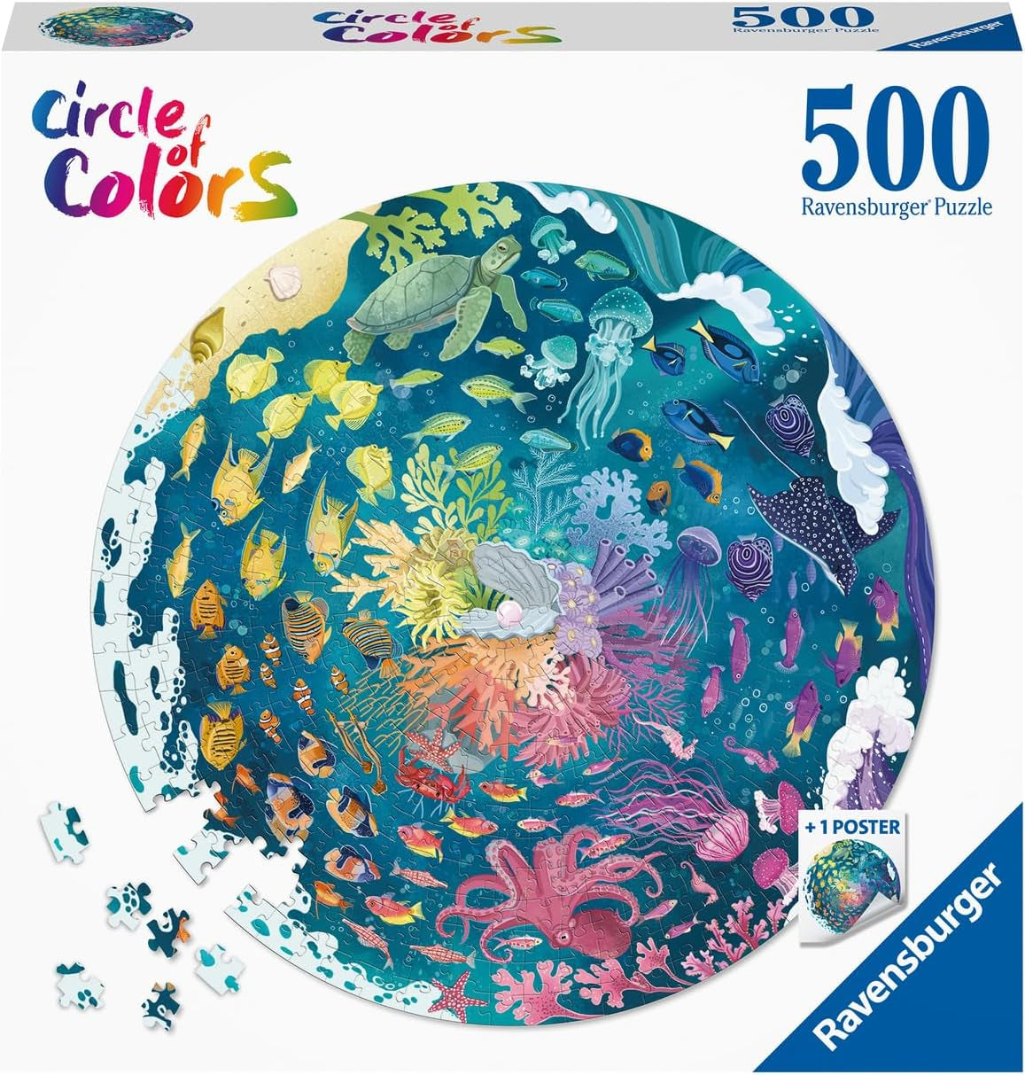Ravensburger Puzzle 17170 Círculo de colores - Puzzle Océano y Submarino 500 piezas Puzzle Naty Shop