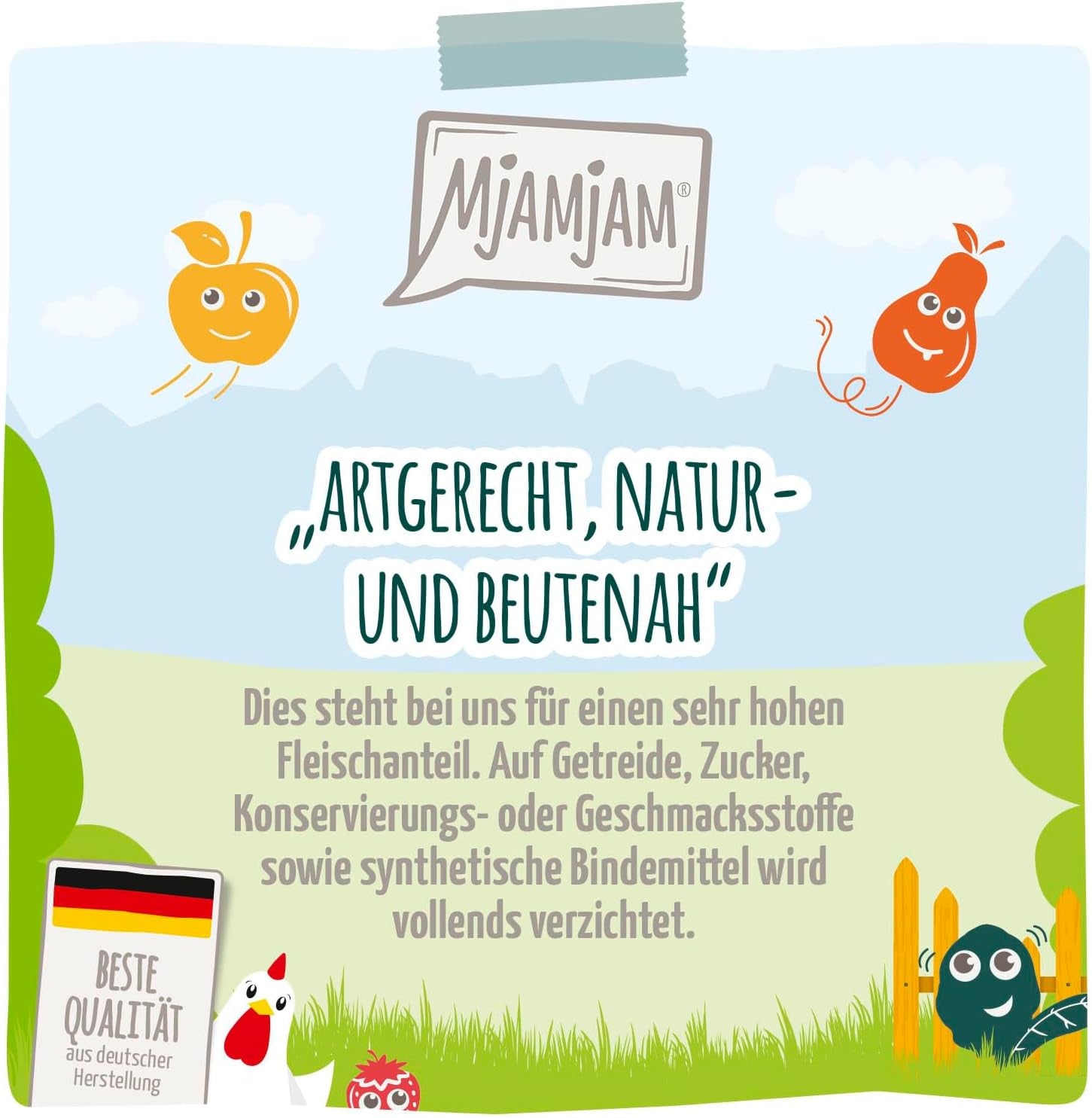 MjAMjAM - Premium Nassfutter für Katzen - Caja Chicks & Friends, paquete de 9 unidades (9 x 300 g), getreidefrei mit extra Fleisch