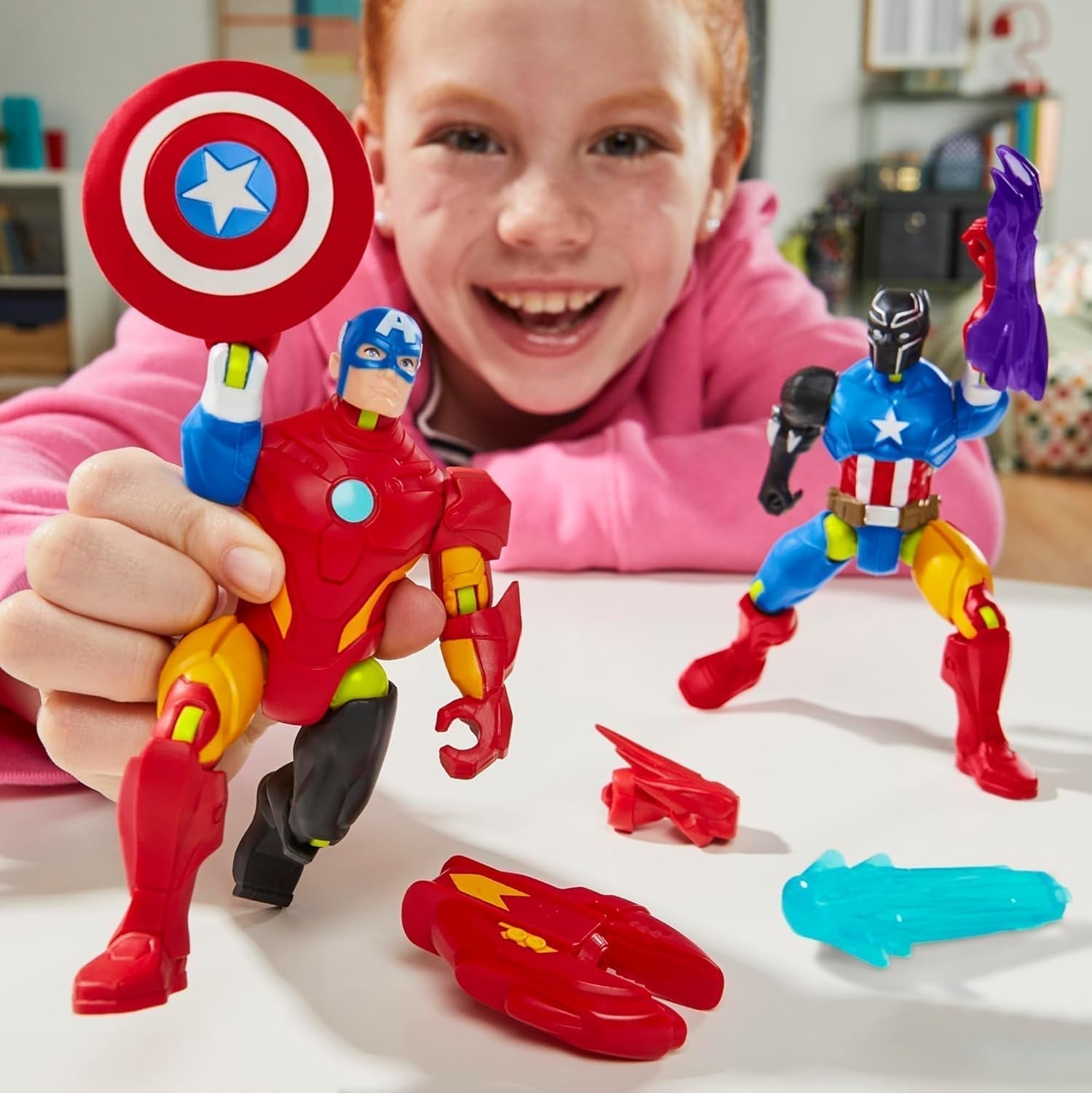 Mixmashers Marvel Capitán América Vengadores Mix-And-Match Figuras de acción y accesorios Figuras de acción Naty Shop