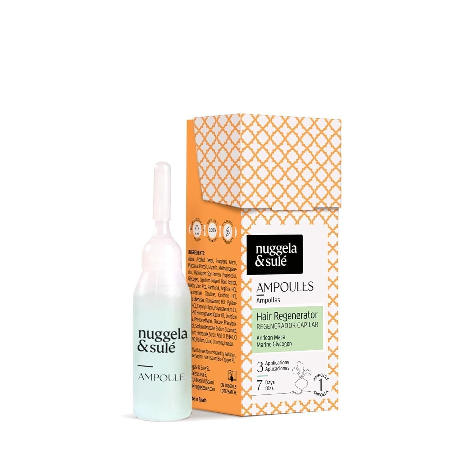 Nuggela & Sulé Ampollas acondicionadoras para el cabello, tratamiento 1 semana, 10 ml Cuidado del cabello Nuggela Título predeterminado