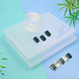 2 uds 30cm cinta adhesiva de doble cara caja de almacenamiento de uñas artificiales caja rectangular transparente cajas de embalaje de plástico contenedor de puntas de uñas uñas artificiales 21,8x15,5 cm