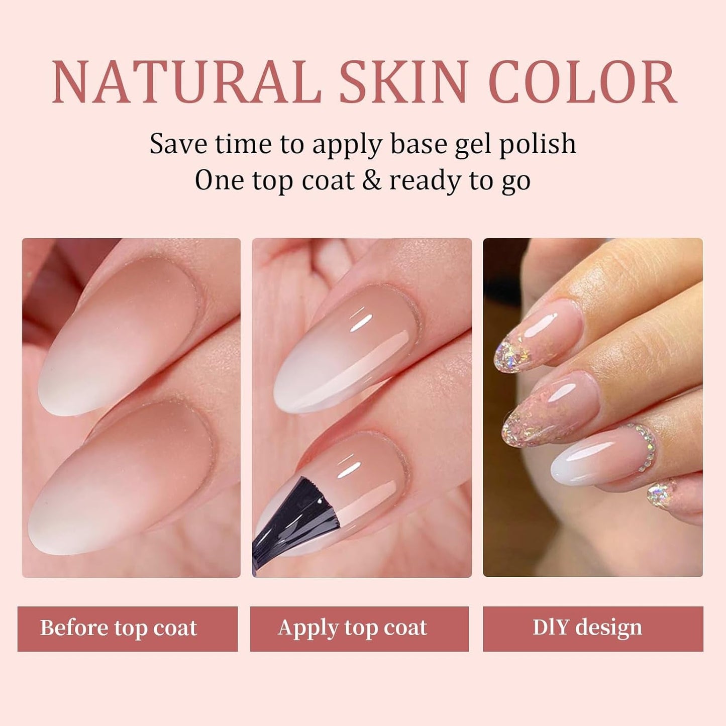 Kit de 150 uñas postizas degradadas – 5 colores diseño degradado uñas artificiales autoadhesivas – cubierta completa para mujeres y niñas – uñas postizas brillantes para manicura DIY (cuadrado)
