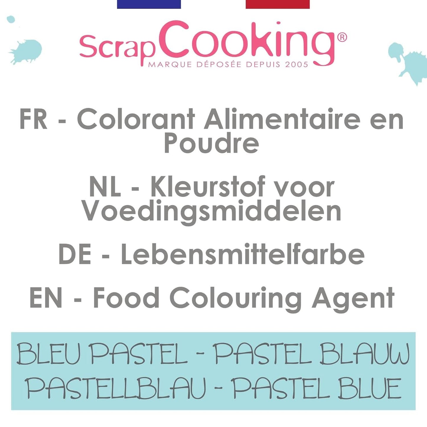Scrapcooking, colorante alimentario en polvo, azul pastel, 5 gramos Naty Shop
