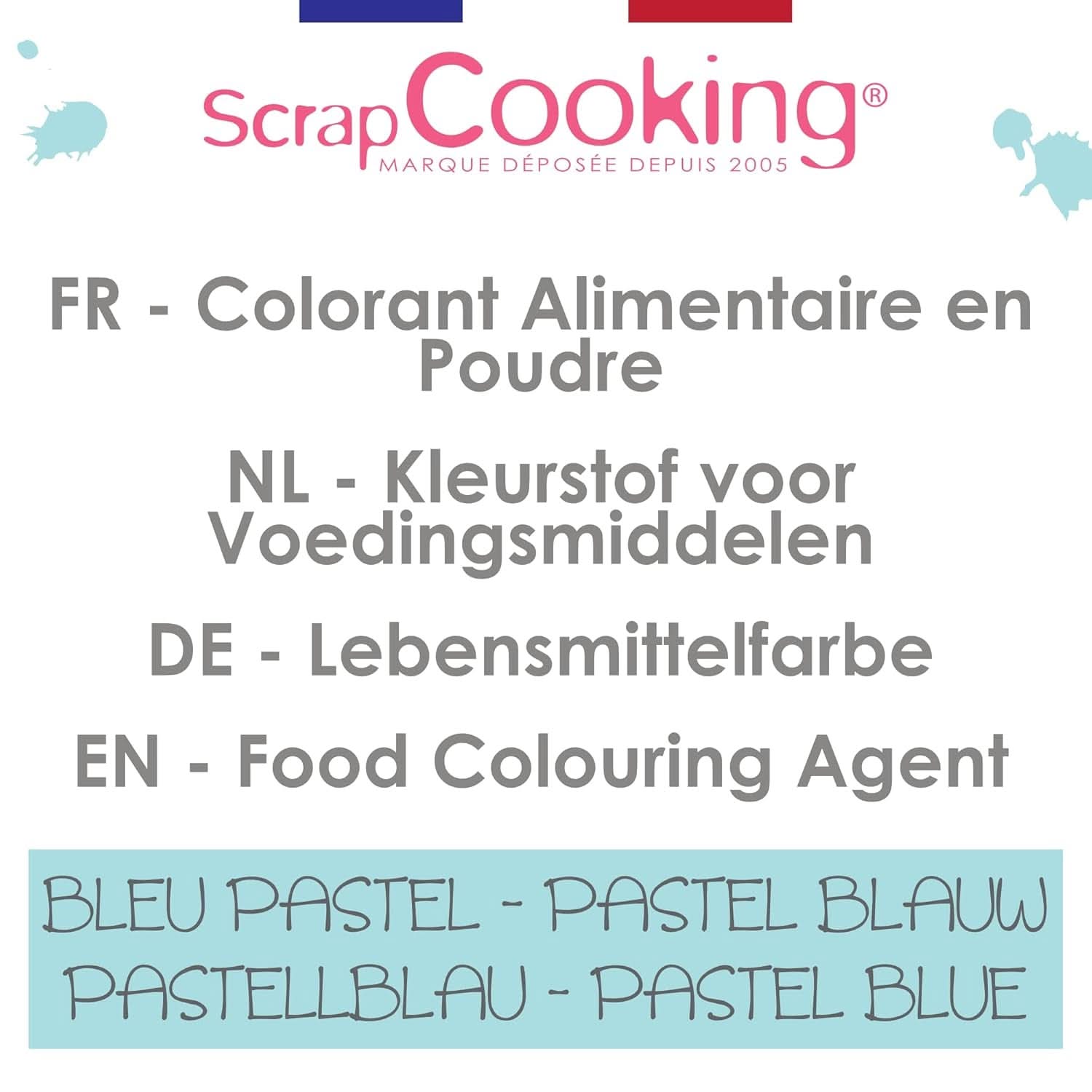 Scrapcooking, colorante alimentario en polvo, azul pastel, 5 gramos Naty Shop