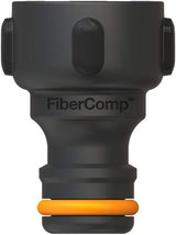 Conector de grifo Fiskars, para grifos, Ø 21 mm (G 1/2"), FiberComp, Tamaño universal, 10 g, Negro/Naranja, 1027053