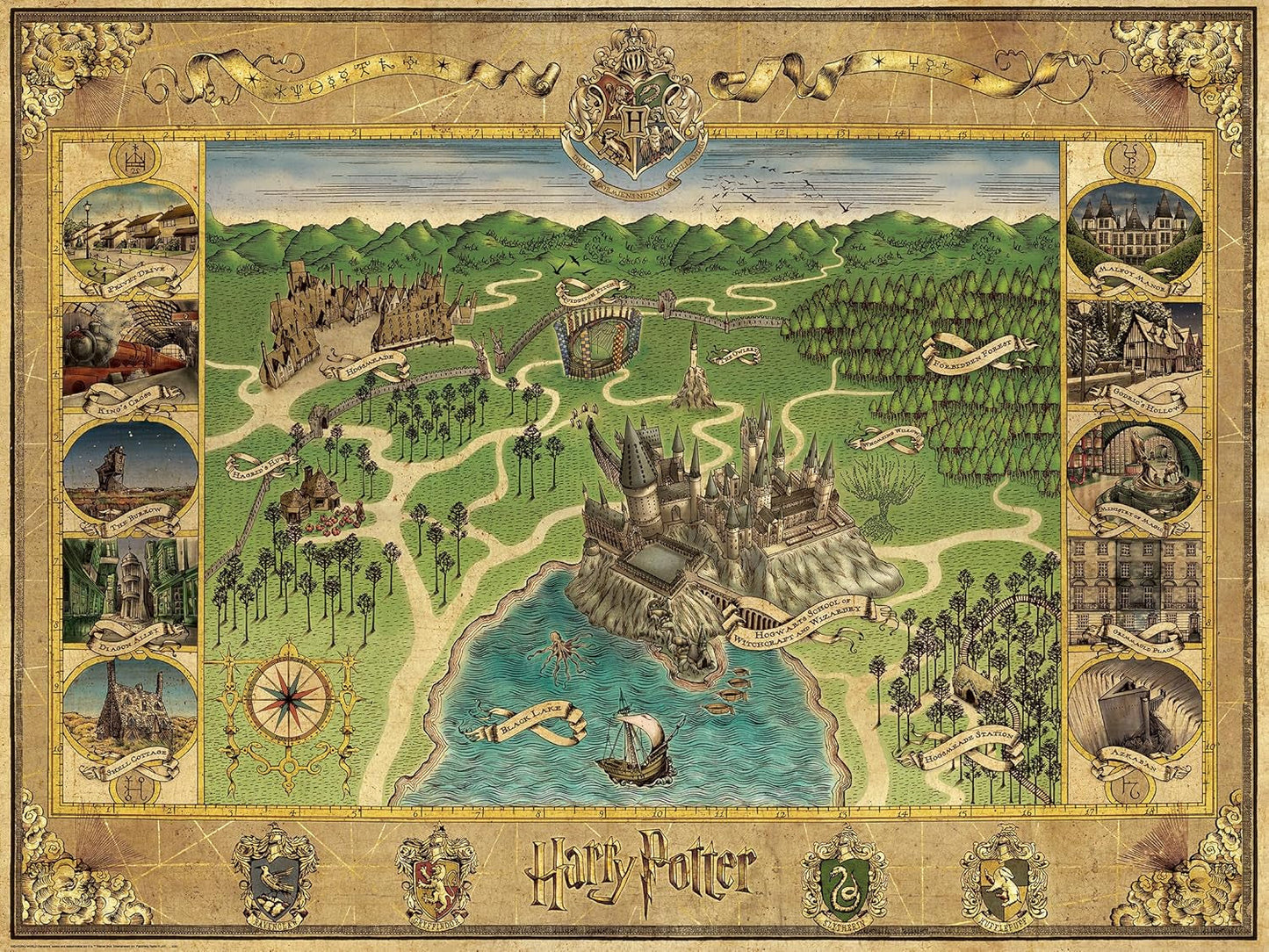Ravensburger Puzzle 12000720 - Mapa de Hogwarts - Rompecabezas de 1500 piezas para adultos y niños mayores de 14 años Harry Potter Fan Merchandise Puzzle Naty Shop Fantasy