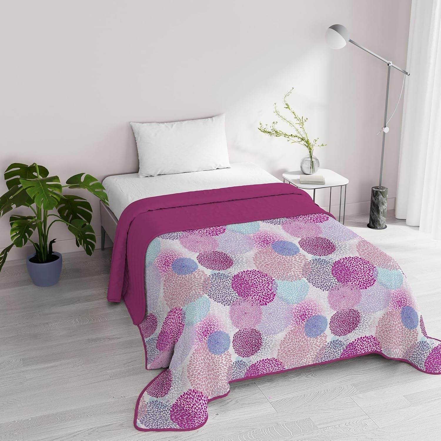 Fantasy Ropa de Cama Italiana Microfibra Verano 1,5 Camas Murrine Edredones y Edredones Naty Shop Rociadores de Ducha 1 Posto E Mezzo