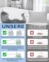 Almohada para el cuello 2 en 1 Almohada Almohada de espuma viscoelástica Almohada ortopédica ergonómica 2 Altura para dormir Almohada de soporte para el cuello para soporte lateral/espalda/barriga Almohadas ortopédicas cervicales Naty Shop