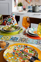 Excelsa Lisbona Tellerservice, 18 piezas, Porzellan und Keramik, mehrfarbig