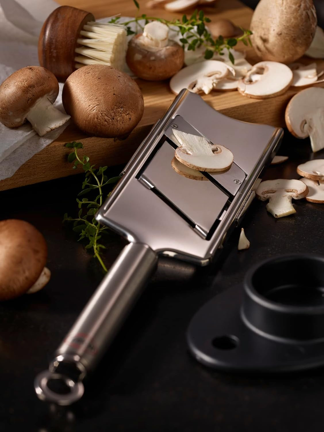 Cortadora gourmet RÖSLE Cortadora de alta calidad para trufas, champiñones finos, parmesano, rábanos, rodajas finas, acero inoxidable 18/10 Pelador RÖSLE