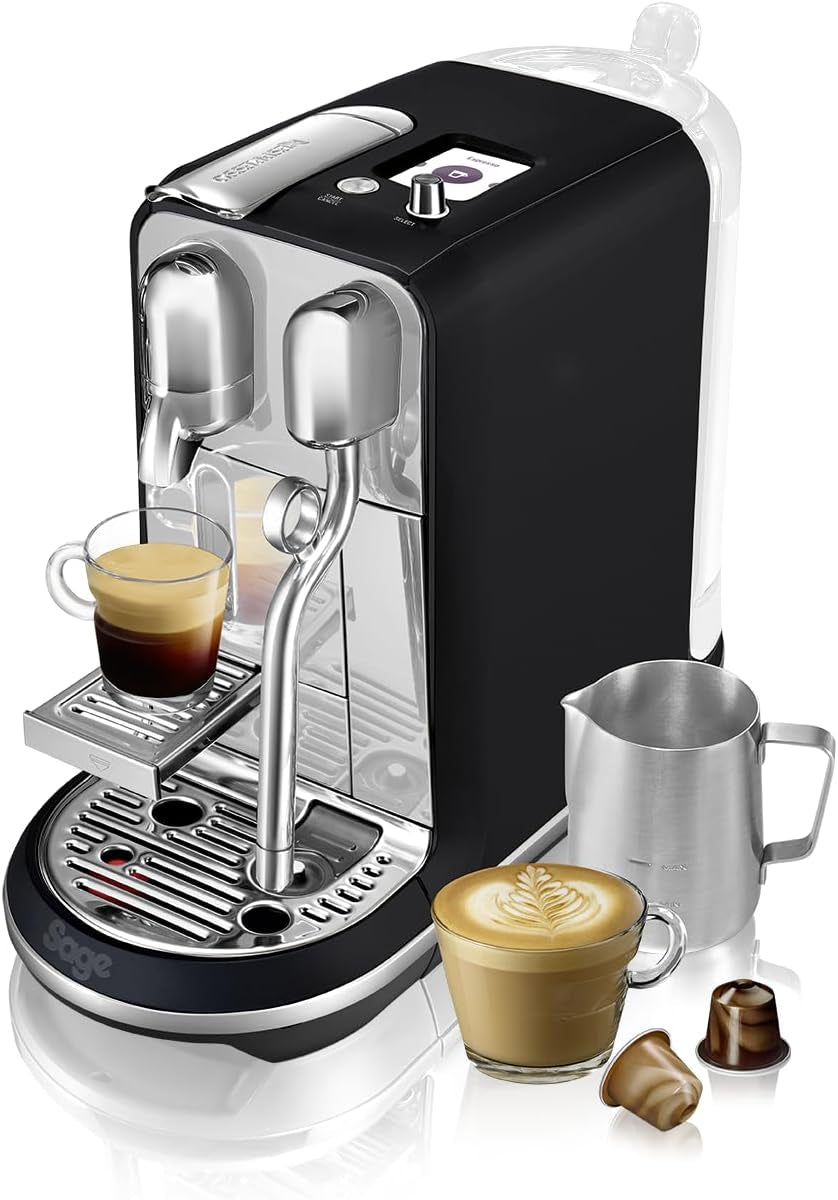 Cafetera espresso con cápsulas Nespresso SNE800 Creatista Plus de Sage, negro mate