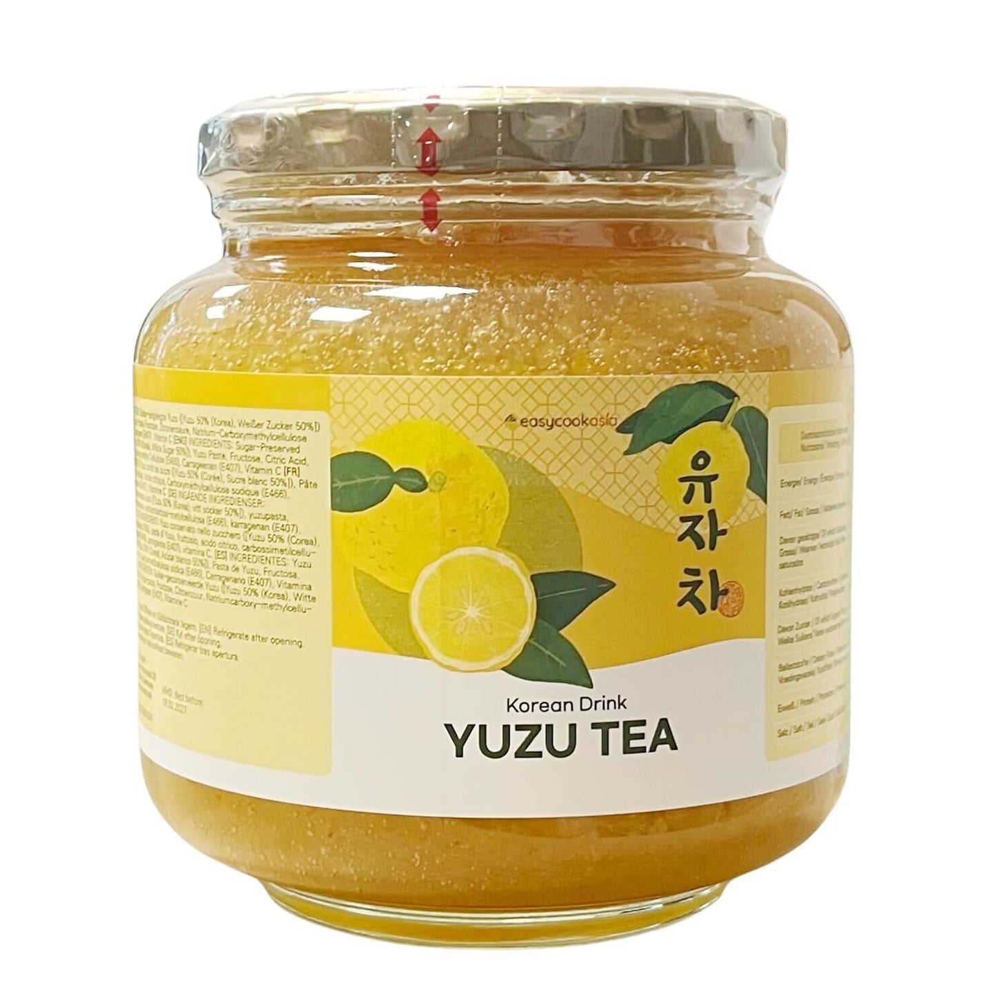 Bebida coreana Easycookasia – Té Yuzu | Afrutado, dulce y cítrico | Con vitamina C | Para té, limonada, cócteles y postres | Descubre la cultura asiática del té (500g)