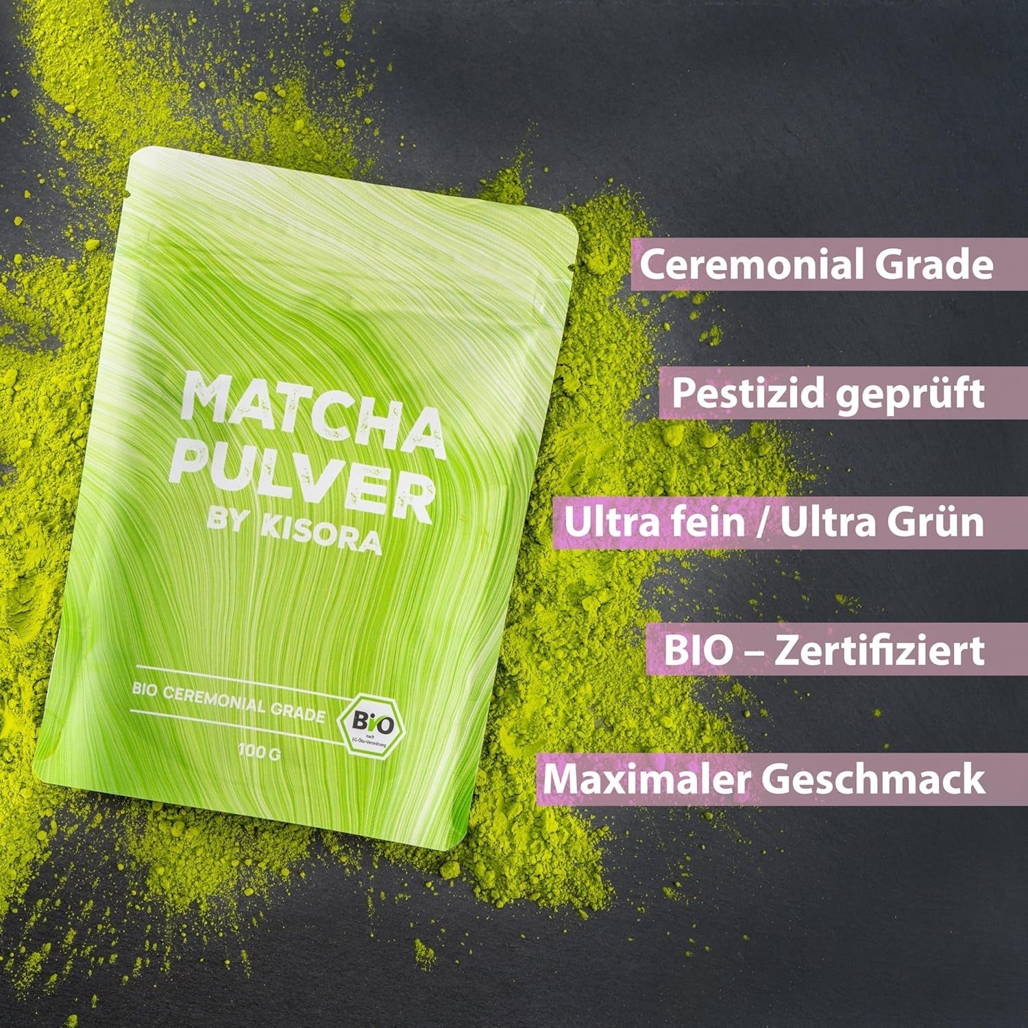 Matcha Ceremonial calidad BIO 100G té verde Té verde 100% ecológico Matcha en polvo