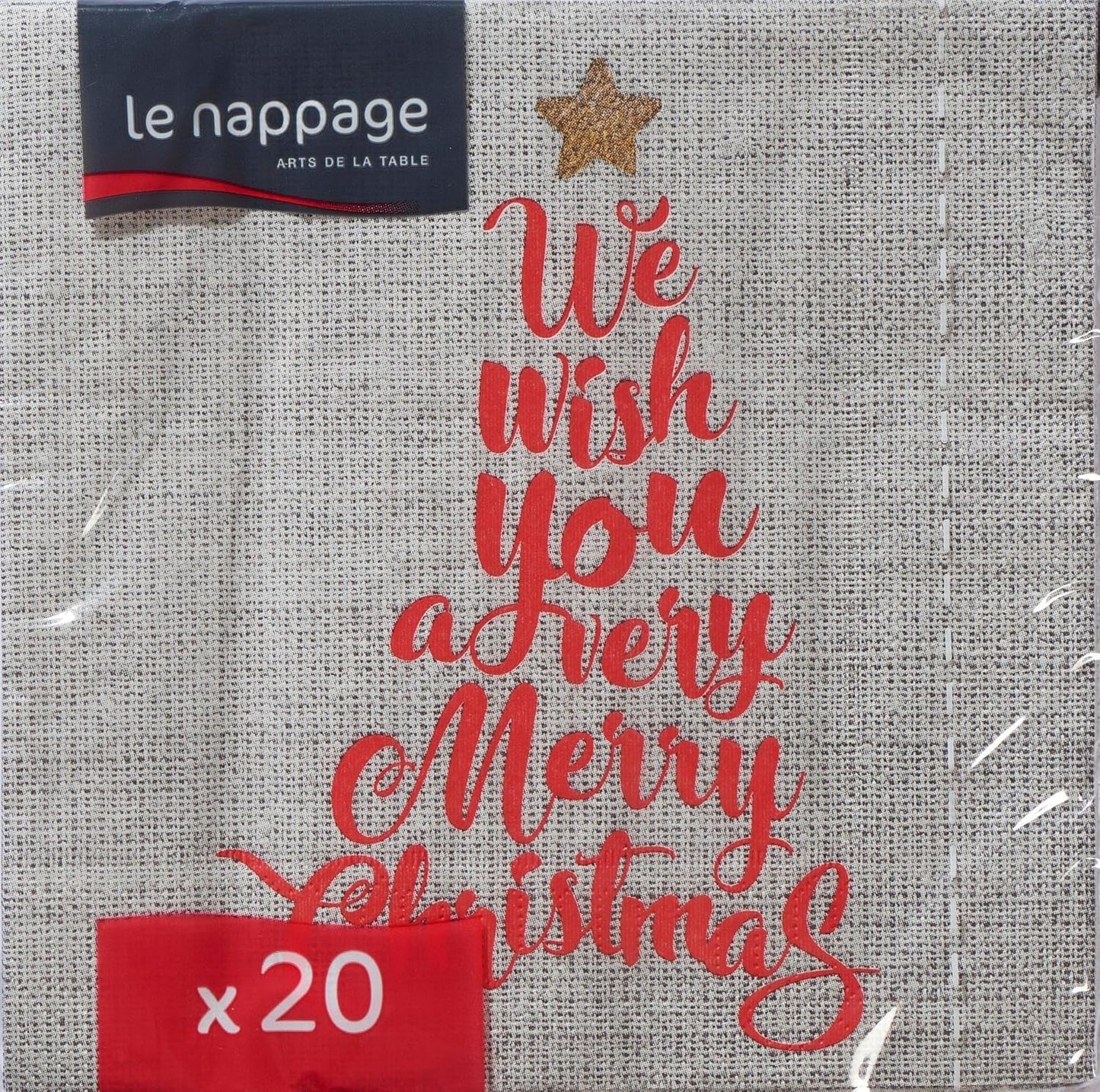 20 servilletas de tela, 33 X 33 Cm, 3 capas, Texto de árbol