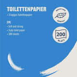 Por Amazon Papel higiénico, 3 capas, 10 rollos (10 rollos, 1 paquete) 200 hojas por rollo, certificado Fsc