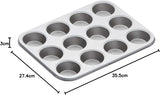 Bandeja para hornear muffins Kitchen Craft, cubierta antiadherente, capacidad para 12 muffins, 35 cm x 27 cm Naty Shop