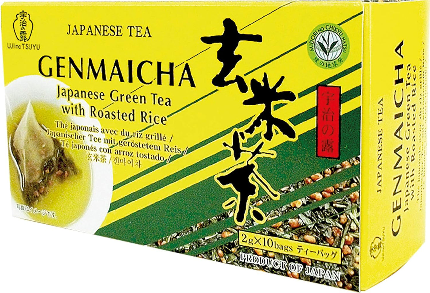 Té verde con arroz tostado redondo, Genmaicha (1 x 20 g - 10 sobres de 2 g cada uno)