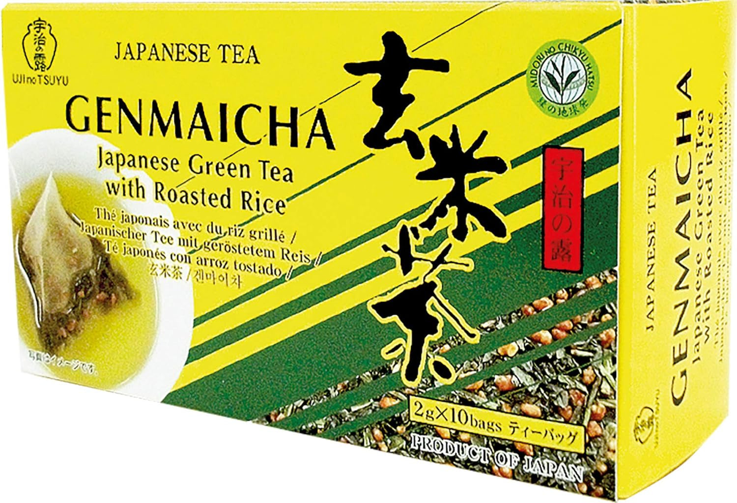 Té verde con arroz tostado redondo, Genmaicha (1 x 20 g - 10 sobres de 2 g cada uno)