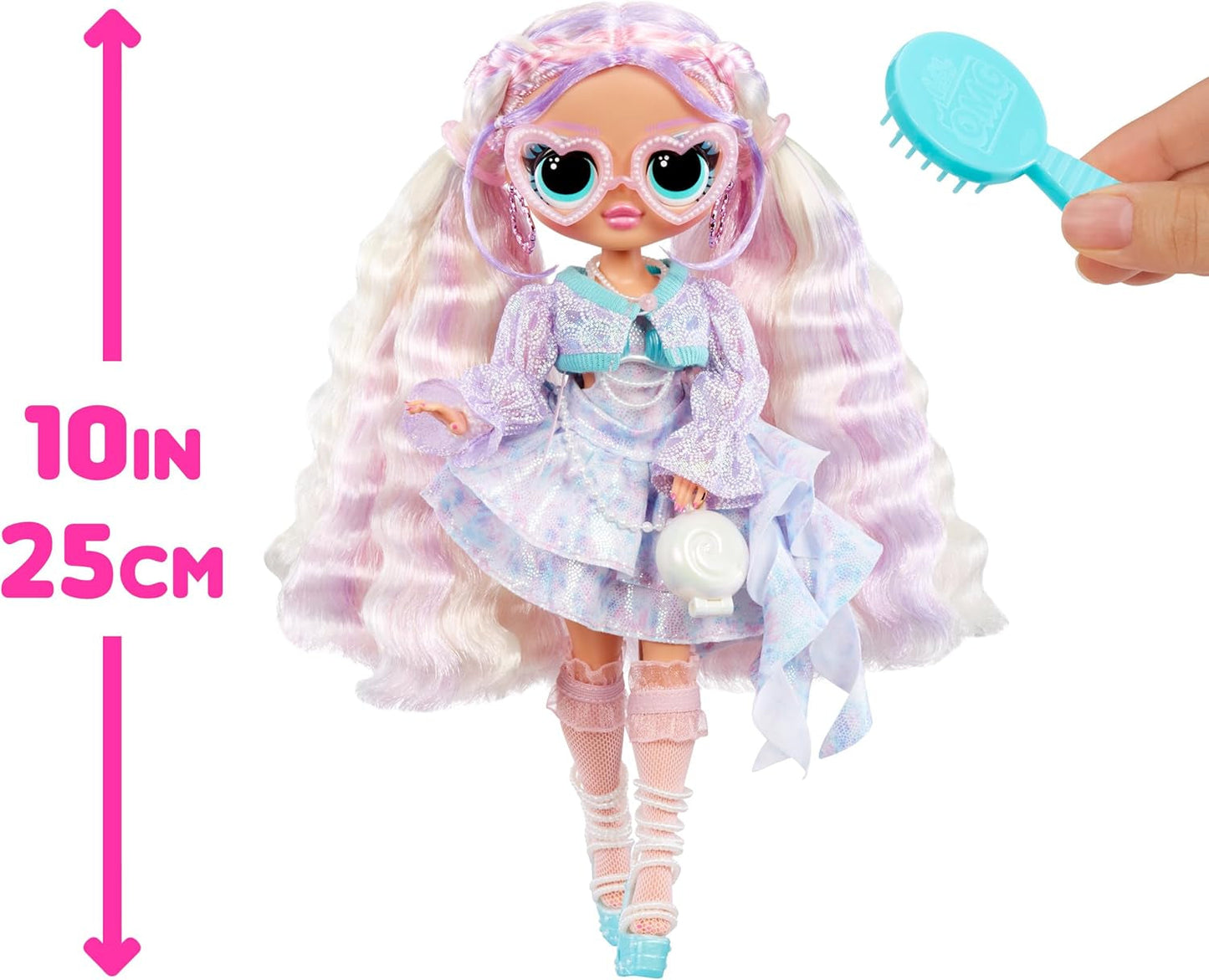 Jajaja ¡Sorpresa! Muñeca de moda OMG Pearla con 15 sorpresas - Muñeca con atuendo estilo sirena y accesorios - Para edades de 4 años en adelante