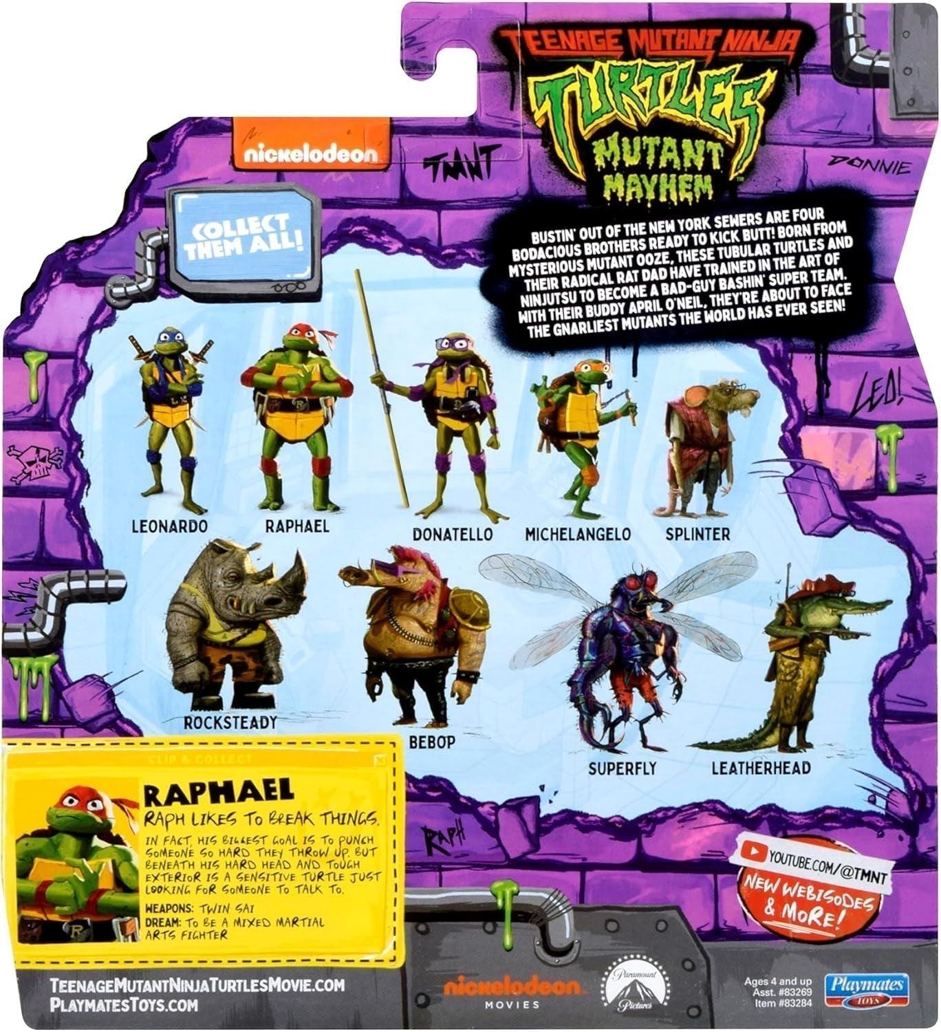 Tortugas NINJA TEENAGE MUTANT - Figura Raphael Base Figuras de acción Naty Shop