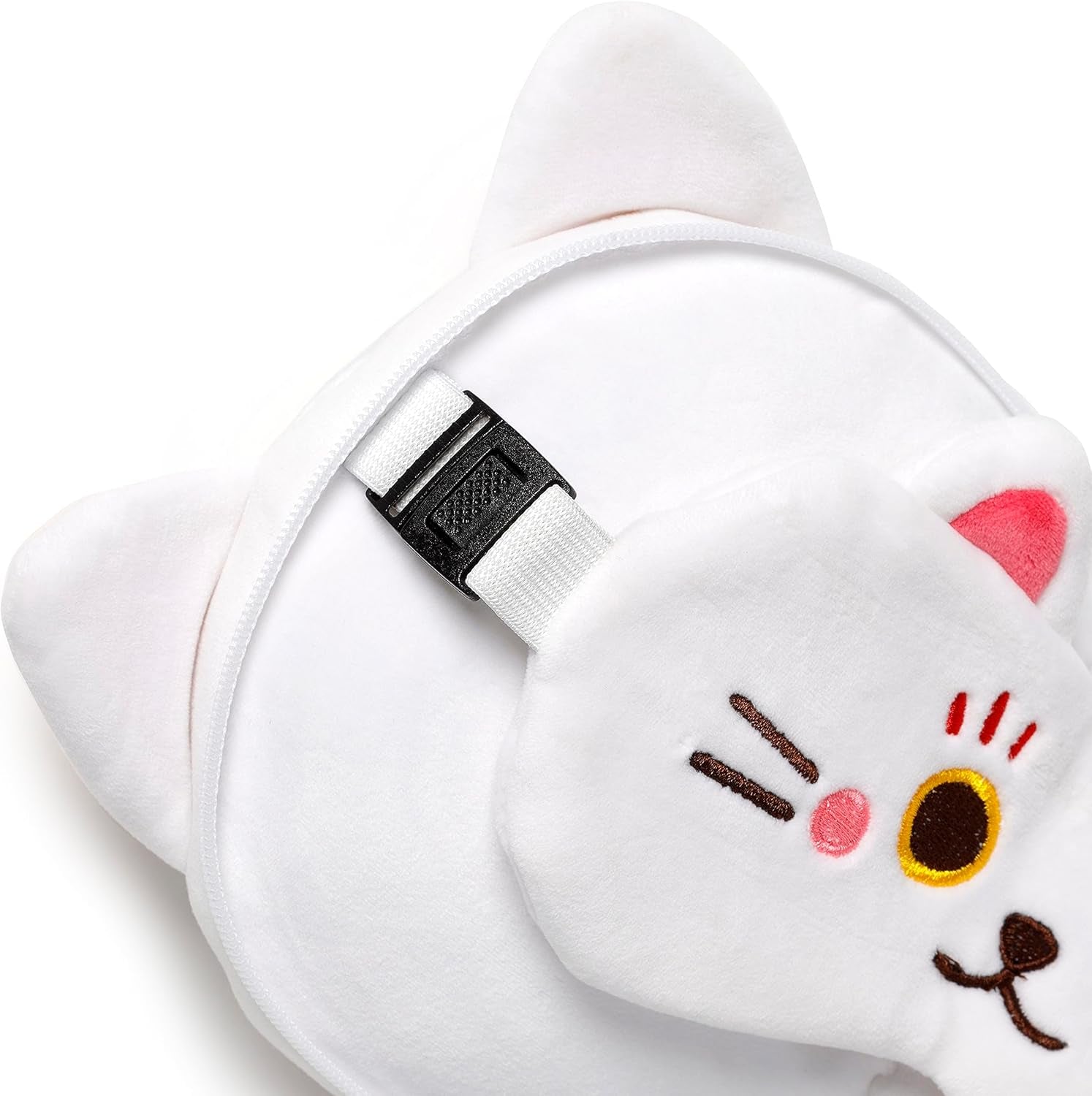 Almohada de viaje con mascarilla Relaxeazzz - Amuleto del gato Maneki Neko Almohadas de viaje Naty Shop