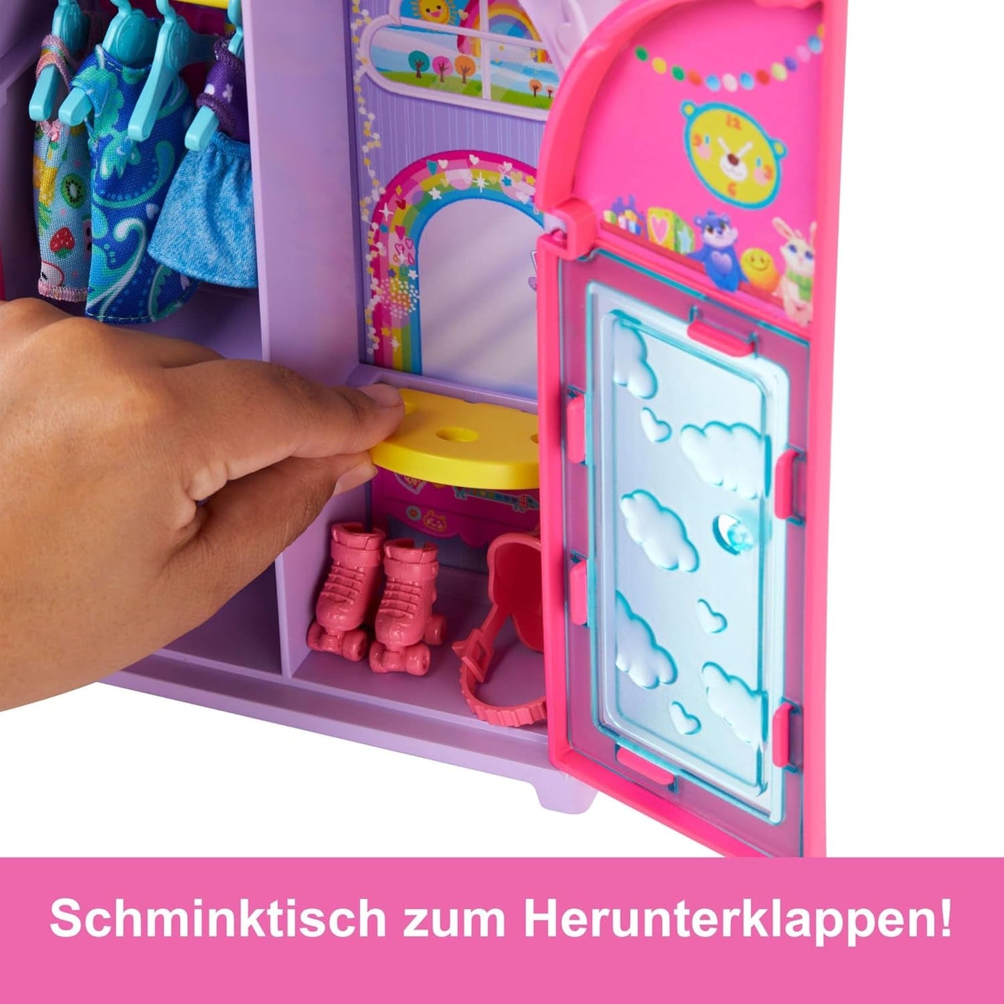 Barbie Chelsea Juego de Muñecas y Armario con Ropa y Accesorios, Juego de 17 Piezas, Plegable para Viajar, Jugar y Guardar, HXN03 Naty Shop Dolls