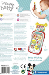 Clementoni 17711 Disney Baby Baby Mickey Smartphone, Móvil Infantil con Efectos de Luz y Sonido, Juguete Interactivo para Niños de 9 a 36 Meses, M, Multicolor Bebe Toys Naty Shop