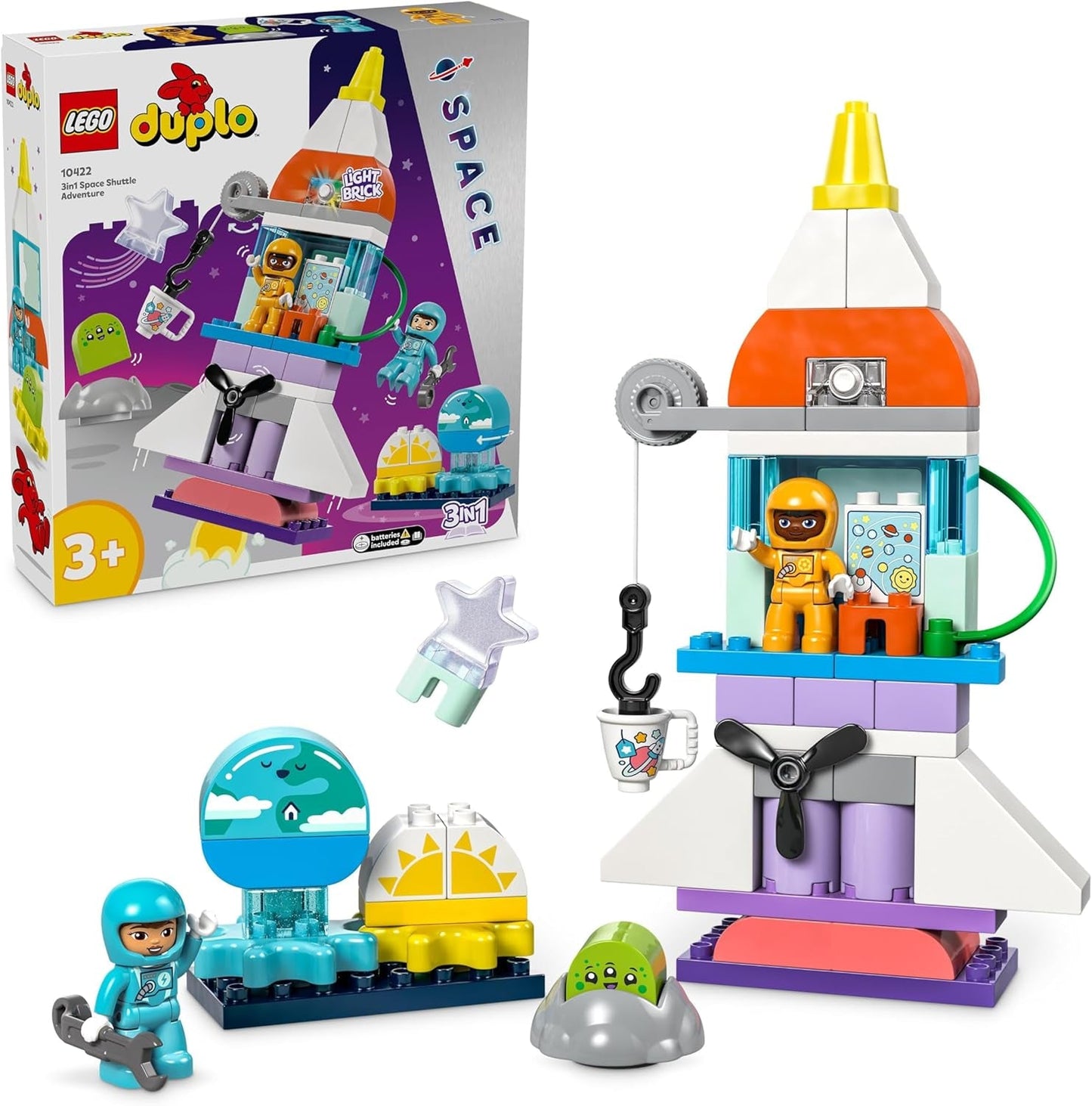 LEGO DUPLO Transbordador espacial 3 en 1 Juego espacial de muchas aventuras con cohete de juguete para niños Ciencia de la construcción y habilidades motoras tempranas Juguete de regalo para niños de 3 años 10422 Juegos de construcción Beuche den LEGO-Store Default Title