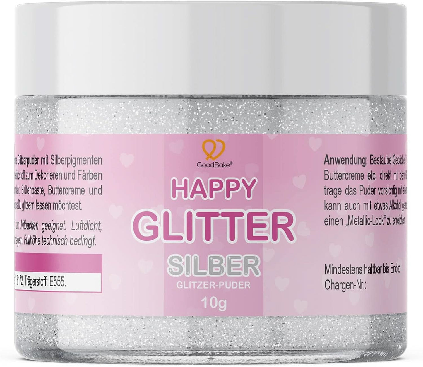 Goodbake Happy Glitter Gold - Purpurina alimentaria comestible, 10 gramos Glitter Naty Shop Plata
