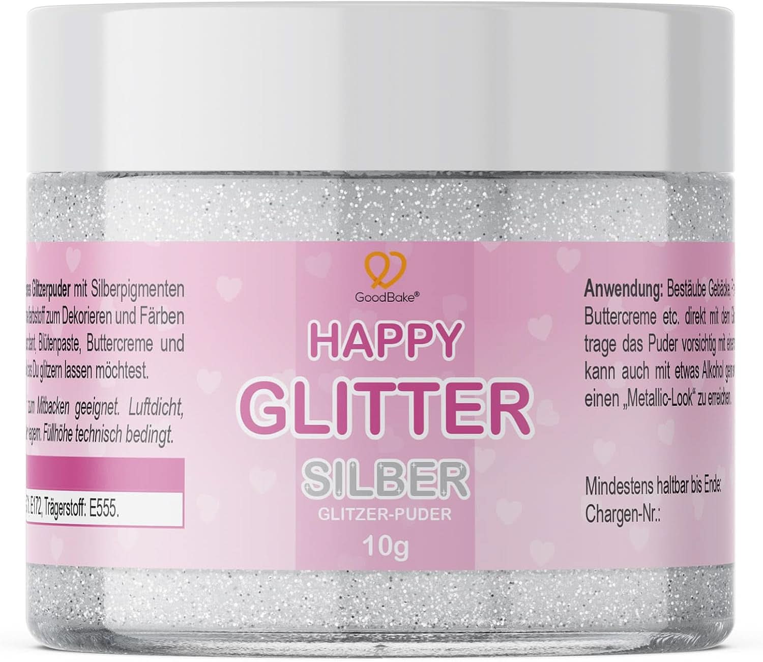 Goodbake Happy Glitter Gold - Purpurina alimentaria comestible, 10 gramos Glitter Naty Shop Plata