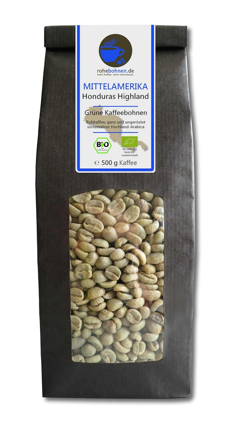 Bio Rohkaffee - Grüner Hochland Kaffee Honduras Highland (grüne Kaffeebohnen 500g) - Certificado GMP