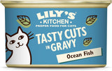 Lily's Kitchen Comida húmeda para gatos Fish Tasty Cuts - Paquete de 24 (24 x 85 g) Deliciosos trozos de pescado en salsa para gatos