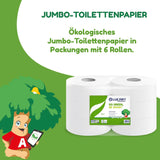 Rollos de papel higiénico Jumbo Eco, 2 capas, crema para lavar a mano con fórmula limpiadora, hidratante y suavizante, aroma floral, 5 L, 6 piezas (paquete de 1)