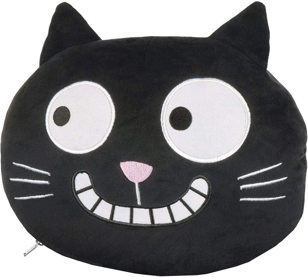 Almohada para el cuello de Moisés. Ed, el gato | Almohada 2 en 1 para cuello y cabeza para viajes | Almohada de viaje para gatos, 28 cm, Negro