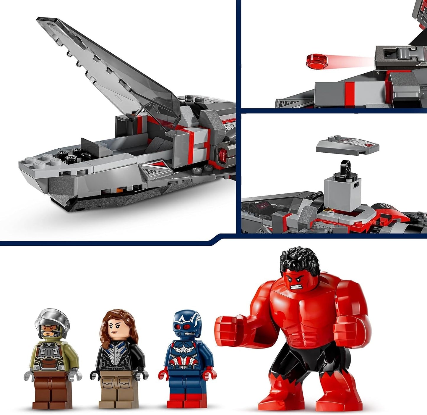 LEGO Marvel Enfrentamiento entre el Capitán América y Hulk Rojo Regalo para niños Jet Set para construir Juguete de superhéroe para niños y niñas Juguete de construcción de aventuras de 8 años 76292 Juegos de construcción Besuche den LEGO-Store