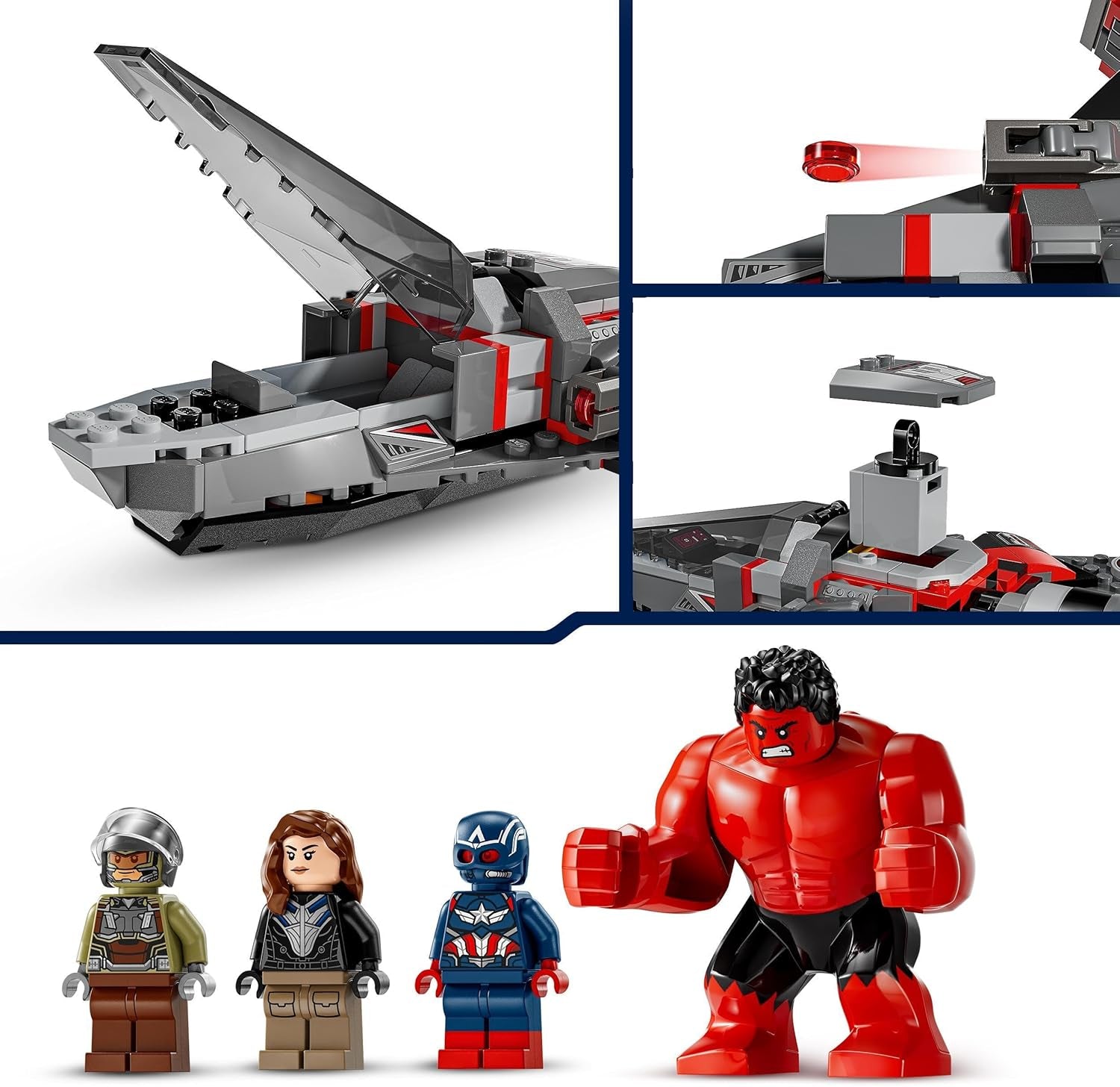 LEGO Marvel Enfrentamiento entre el Capitán América y Hulk Rojo Regalo para niños Jet Set para construir Juguete de superhéroe para niños y niñas Juguete de construcción de aventuras de 8 años 76292 Juegos de construcción Besuche den LEGO-Store
