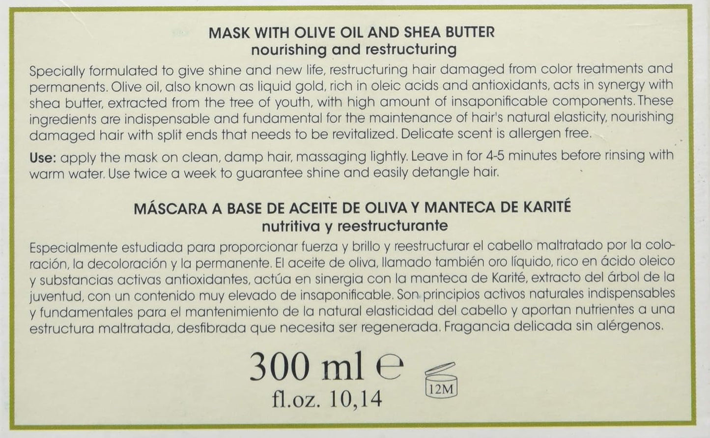Mascarilla facial de aceite de oliva - 300 ml Naty Shop mascarilla capilar